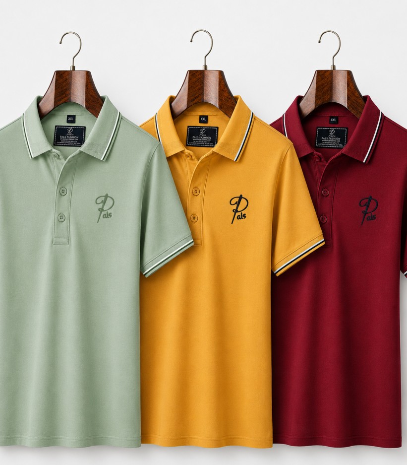 3 PCS Premium Quality Polo T-Shirt For Men